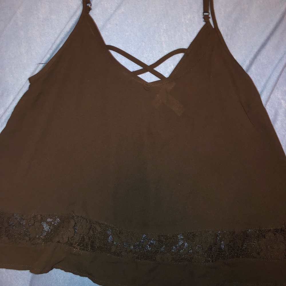 black sheer tank w lace bottoms by ambience
